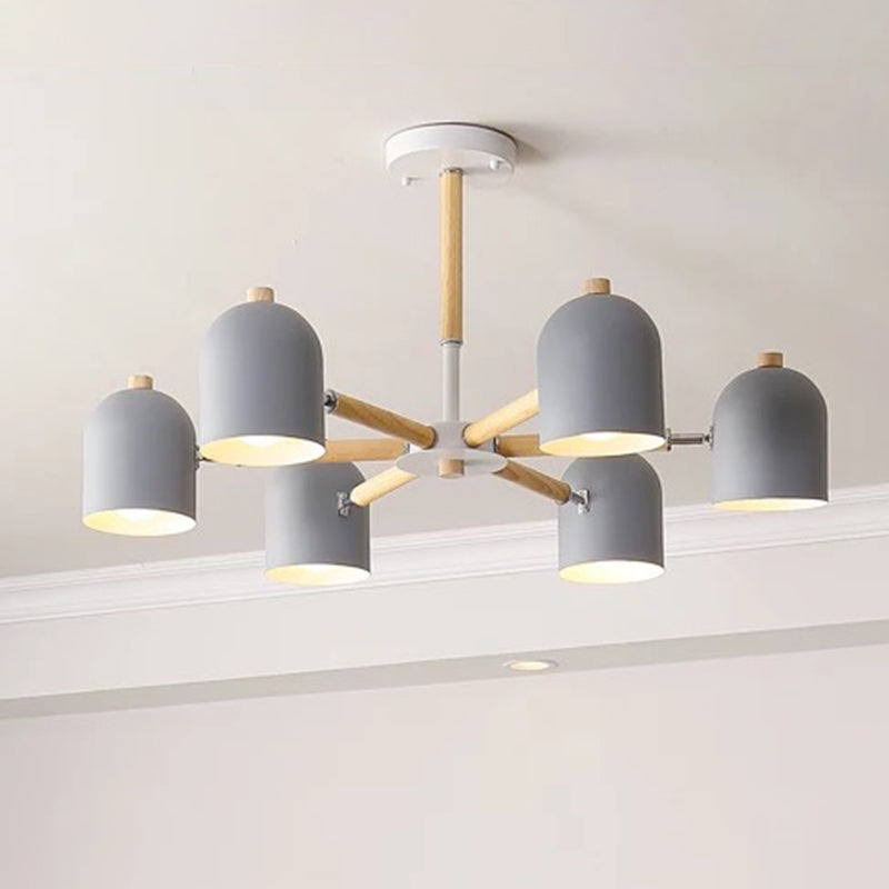 Lámpara colgante con cúpula de lámpara de lámpara de estilo macarrón con sombra de metal