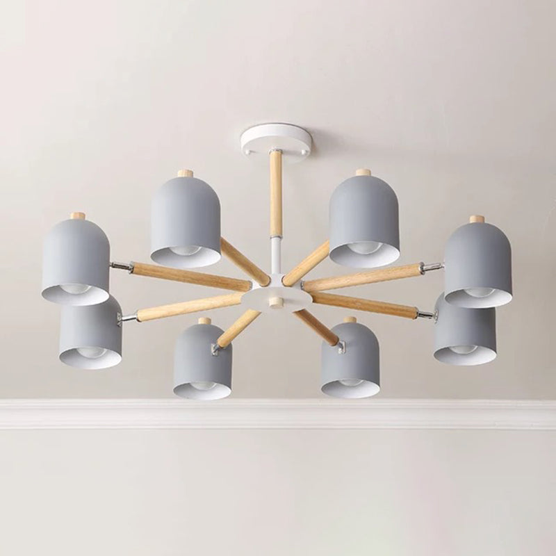 Lámpara colgante con cúpula de lámpara de lámpara de estilo macarrón con sombra de metal