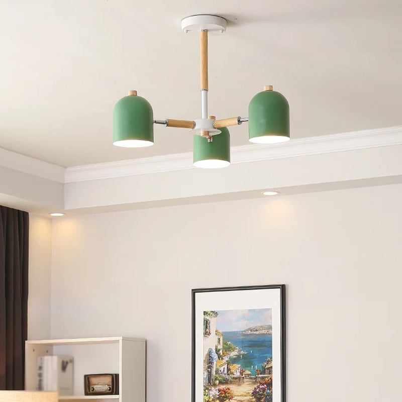 Lámpara colgante con cúpula de lámpara de lámpara de estilo macarrón con sombra de metal