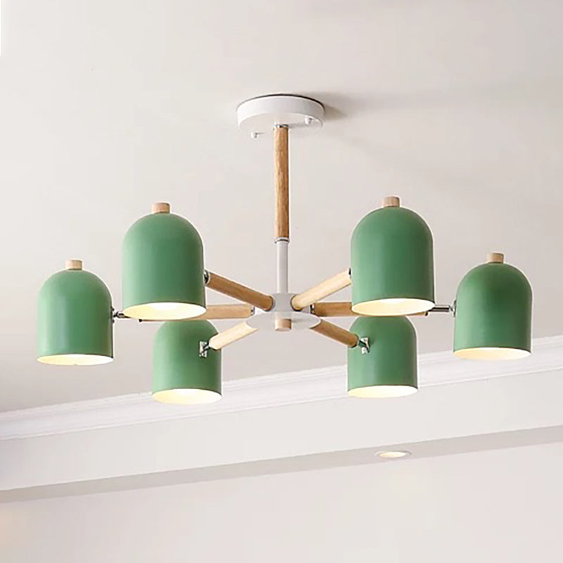 Lámpara colgante con cúpula de lámpara de lámpara de estilo macarrón con sombra de metal