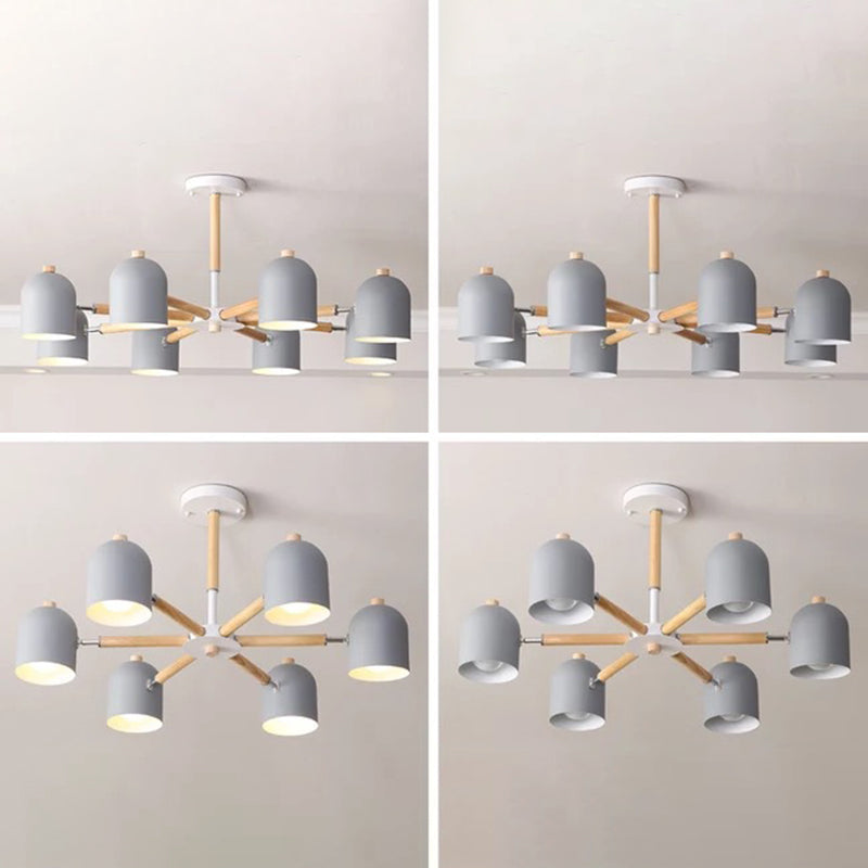 Lámpara colgante con cúpula de lámpara de lámpara de estilo macarrón con sombra de metal