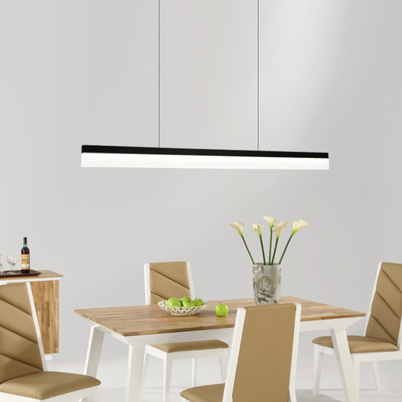 LED Rectangle Hanging Lamp Modern Simple Pendant Light Fixture for Dining Room Office