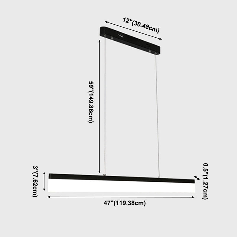 Lámpara colgante de rectángulo LED de lámpara colgante simple para el comedor de la oficina del comedor