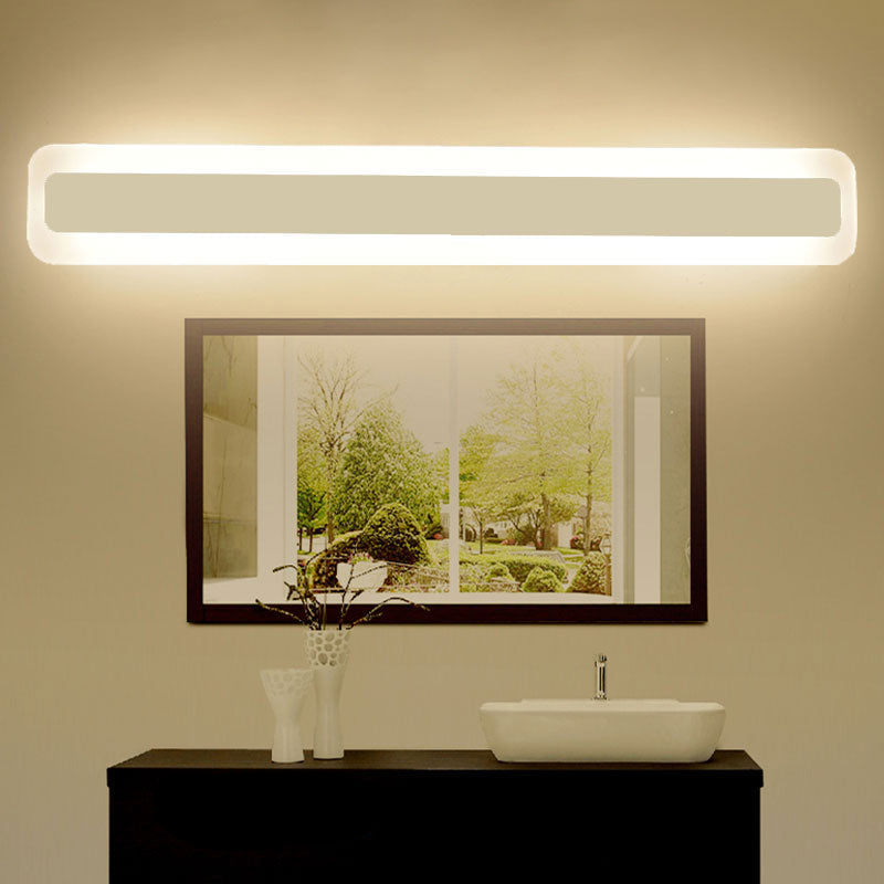 White Strip Mirror Light Nordic Style Metal LED Wall Sconce for Bathroom