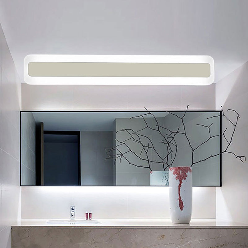 White Strip Mirror Light Nordic Style Metal LED Wall Sconce for Bathroom