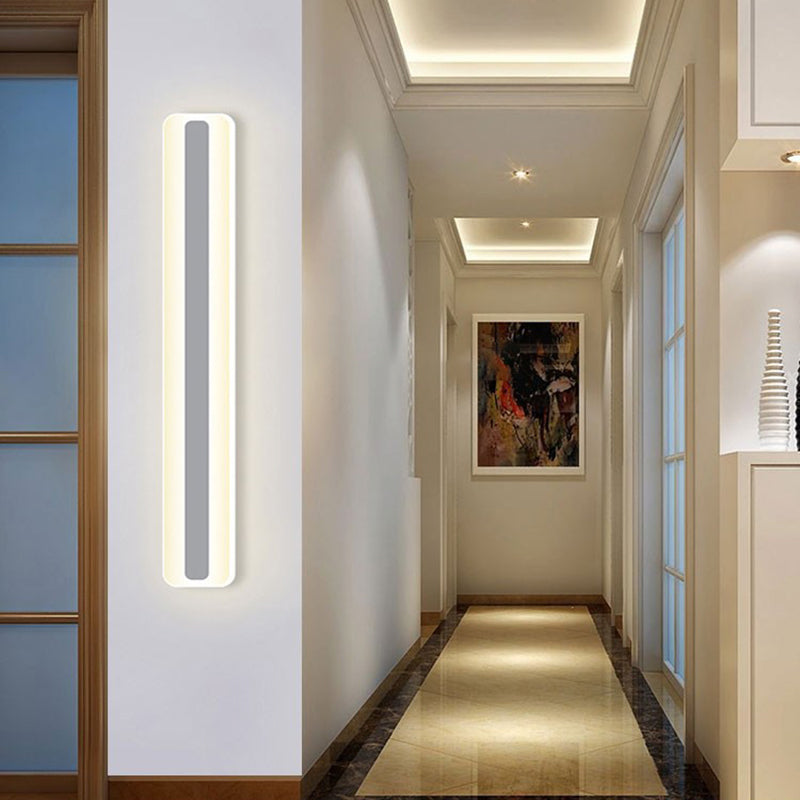 White Strip Mirror Light Nordic Style Metal LED Wall Sconce for Bathroom
