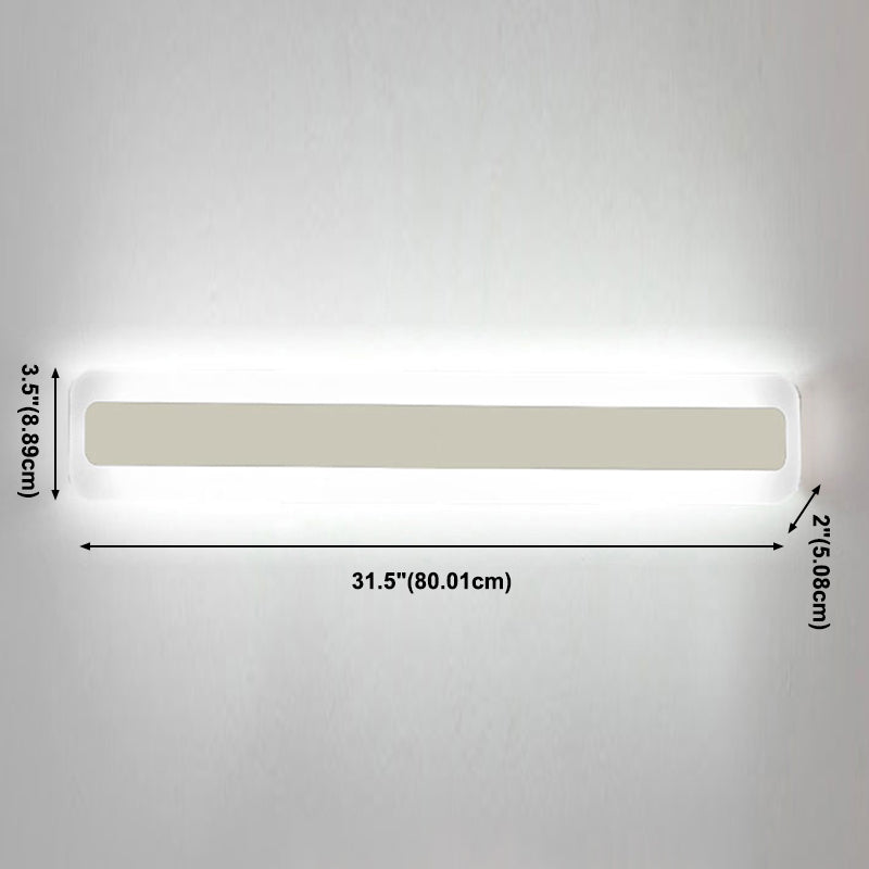 White Strip Mirror Light Nordic Style Metal LED Wall Sconce for Bathroom