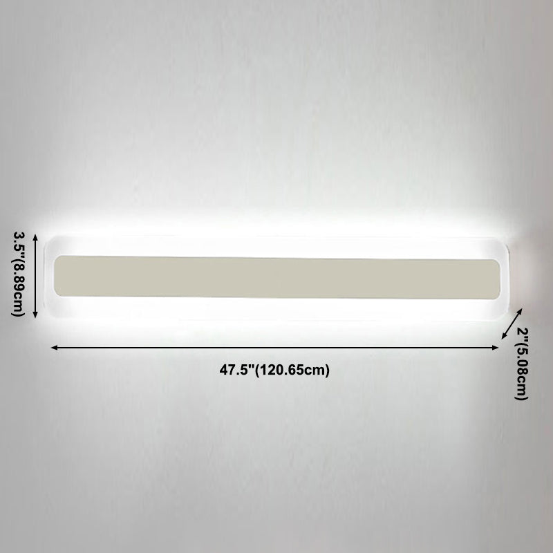 White Strip Mirror Light Nordic Style Metal LED Wall Sconce for Bathroom