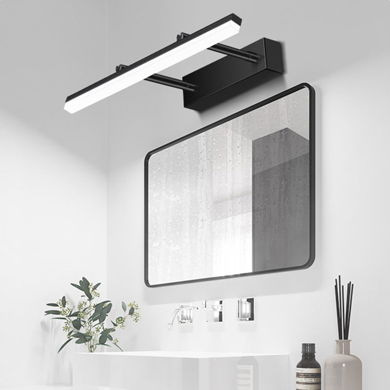 Metallausziehbare Wandlampe Nordischer Stil schwarzer LED -Spiegel Licht für Badezimmer