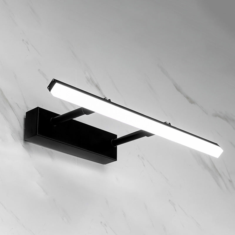 Metallausziehbare Wandlampe Nordischer Stil schwarzer LED -Spiegel Licht für Badezimmer