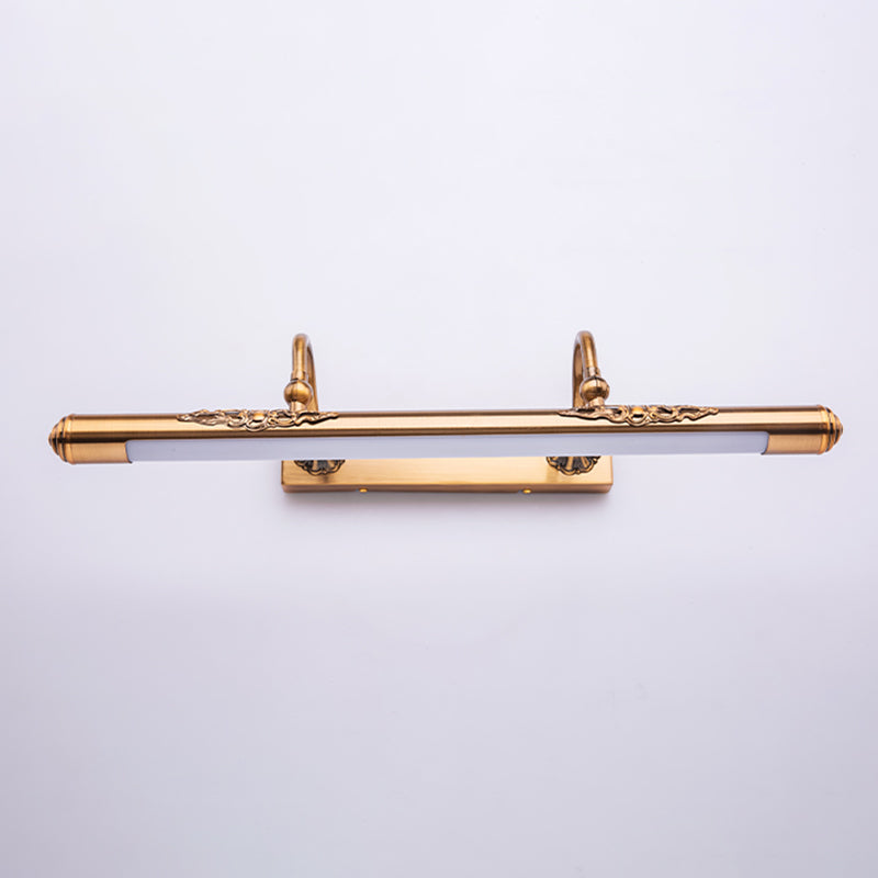 Gold Mirror Light Retro Style 1 Light LED Vanity Light Fixture for Bedroom