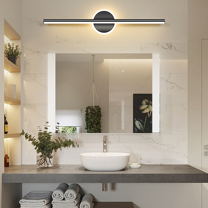Striscia nera Mirror Minimalist Light Nordic Style 1 Light Vanity Light per camera da letto