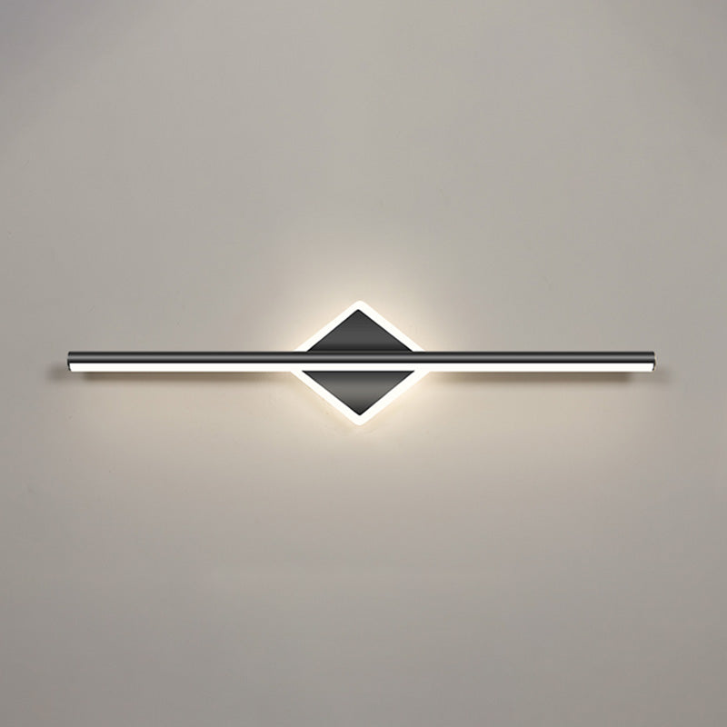 Striscia nera Mirror Minimalist Light Nordic Style 1 Light Vanity Light per camera da letto