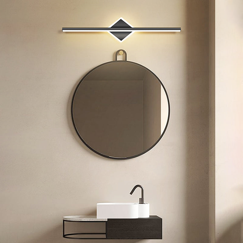 Black Strip Minimalist Mirror Light Nordic Style 1 Light Vanity Light for Bedroom