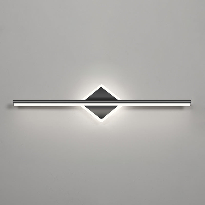 Black Strip Minimalist Mirror Light Nordic Style 1 Light Vanity Light for Bedroom