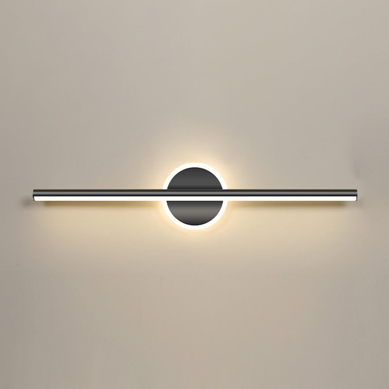 Striscia nera Mirror Minimalist Light Nordic Style 1 Light Vanity Light per camera da letto