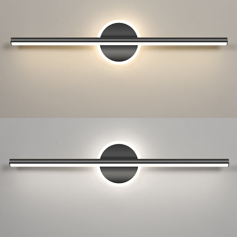 Schwarzer Streifen Minimalistischer Spiegel Licht Nordisch Stil 1 Licht Waschtisch Licht für Schlafzimmer