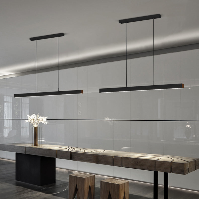 Moderno LED Techo colgante Luz de comedor Lámpara colgante rectangular simple