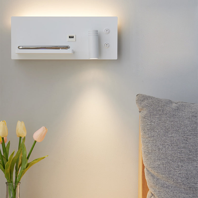 Zeitgenössische Leselampe Einfachheit Wandleuchte mit Metallschatten für Schlafzimmer