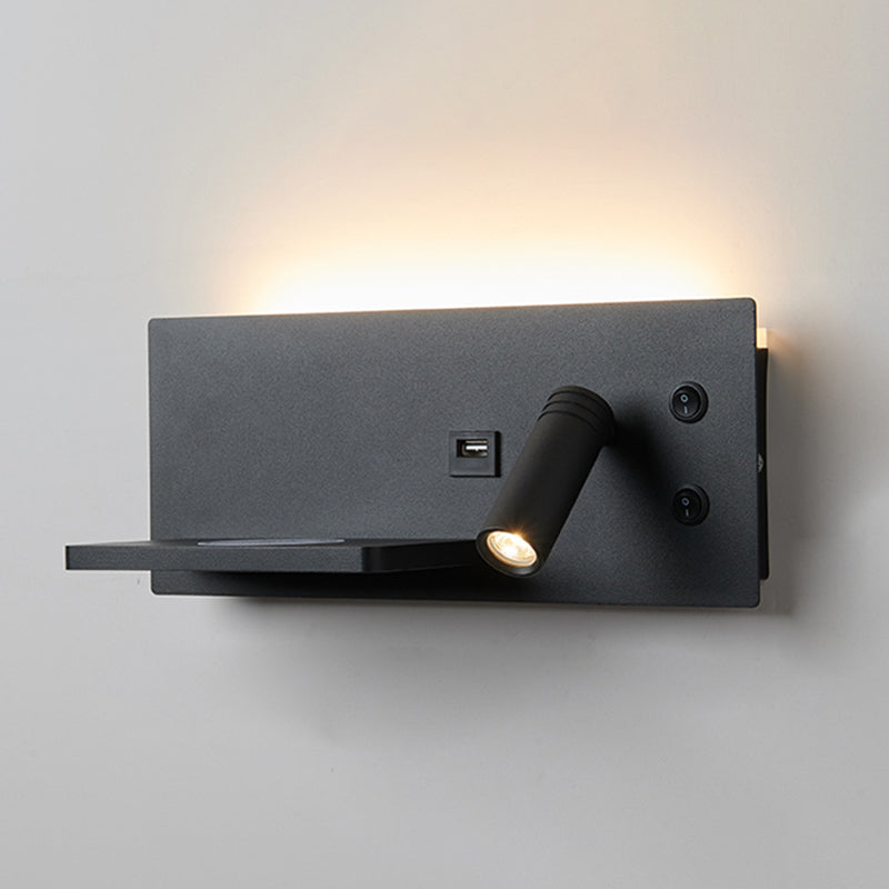 Zeitgenössische Leselampe Einfachheit Wandleuchte mit Metallschatten für Schlafzimmer