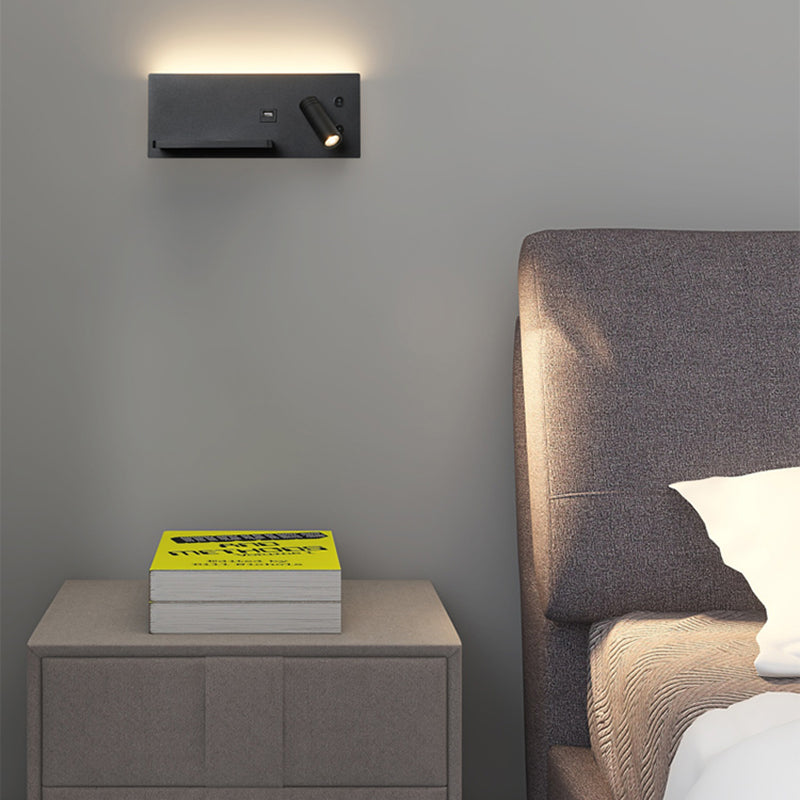 Zeitgenössische Leselampe Einfachheit Wandleuchte mit Metallschatten für Schlafzimmer