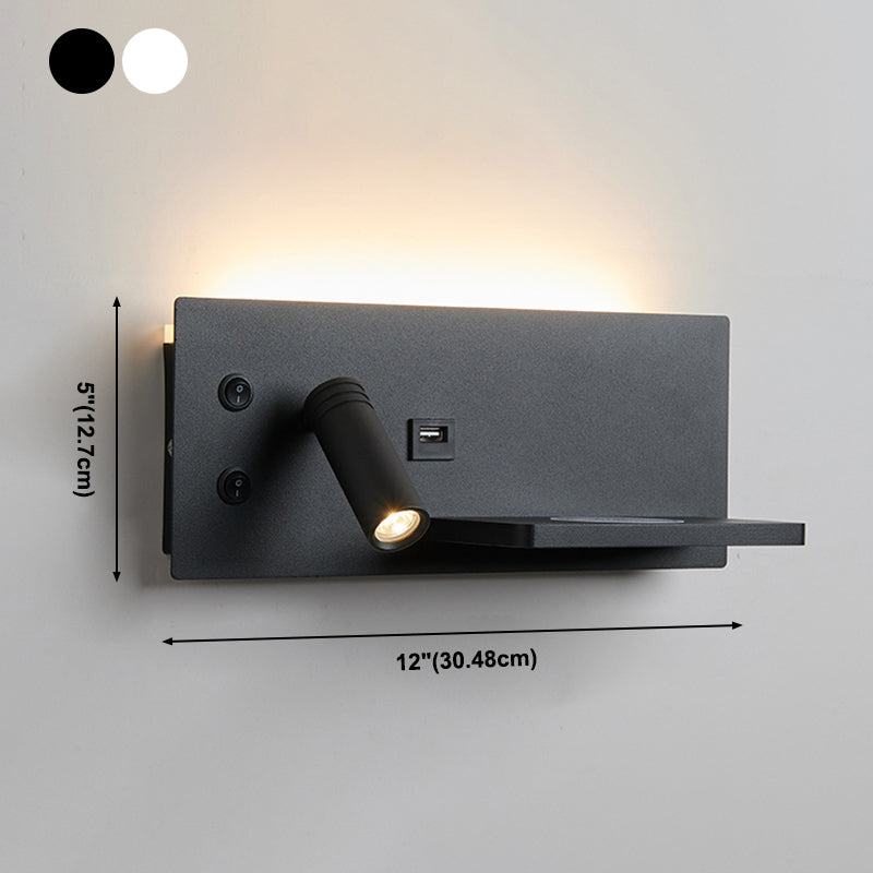 Zeitgenössische Leselampe Einfachheit Wandleuchte mit Metallschatten für Schlafzimmer