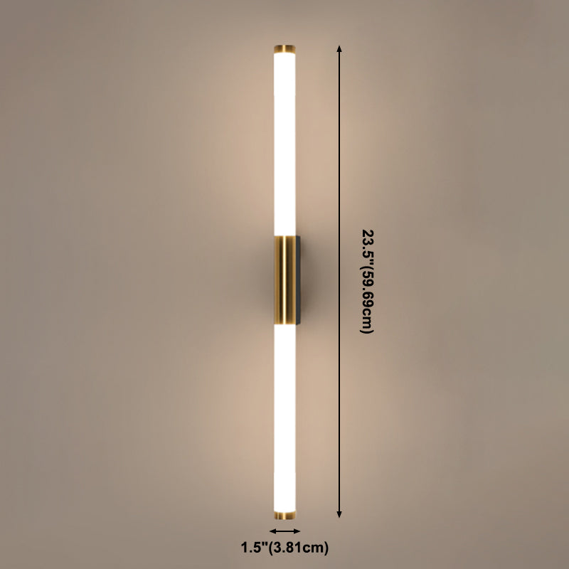Lampada da parete dritta in metallo MODERNO MODERNO MODIALE LED LED LIGHT PER BAGNI