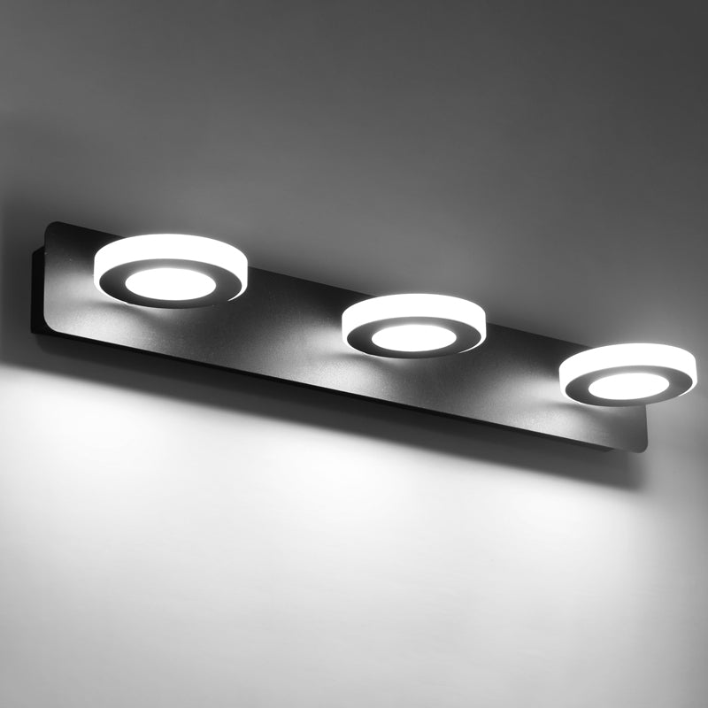 Multi Light Black Vanity Light Modern Style Waterproof Mirror Light for Bathroom