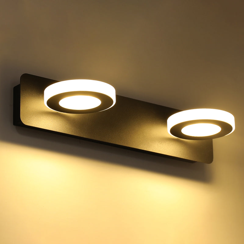 Multi Light Black Vanity Light Modern Style Waterproof Mirror Light for Bathroom