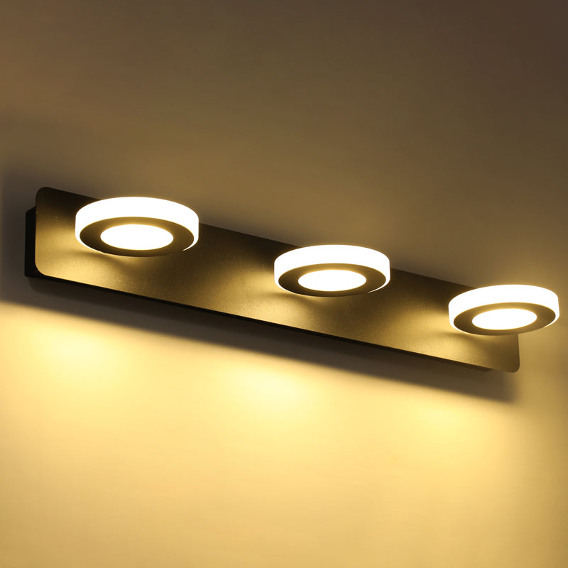 Multi Light Black Vanity Light Modern Style Waterproof Mirror Light for Bathroom