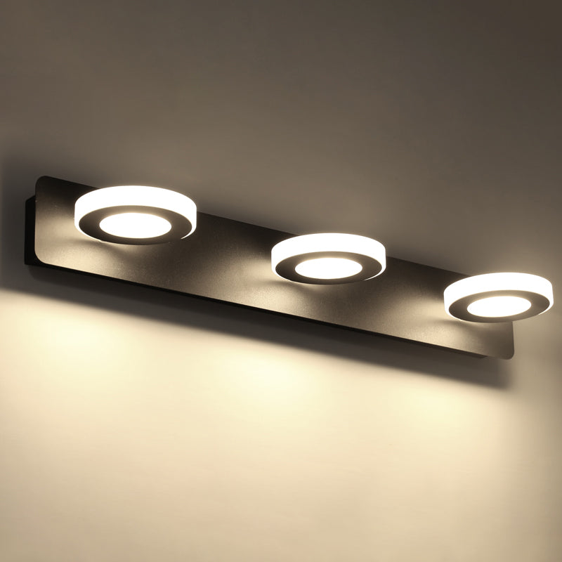 Multi Light Black Vanity Light Modern Style Waterproof Mirror Light for Bathroom
