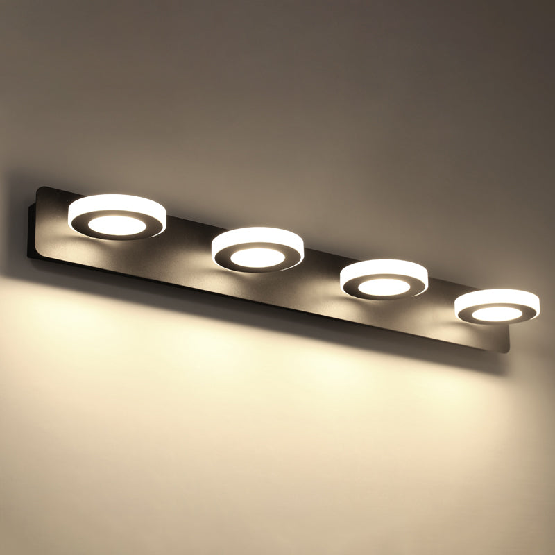 Multi Light Black Vanity Light Modern Style Waterproof Mirror Light for Bathroom