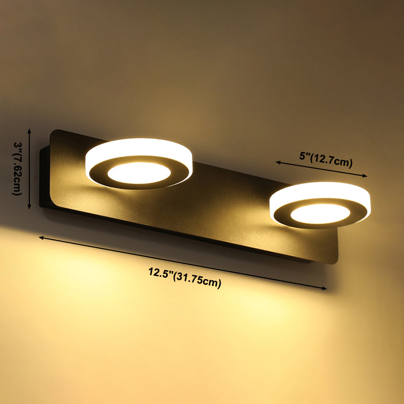Multi Light Black Vanity Light Modern Style Waterproof Mirror Light for Bathroom