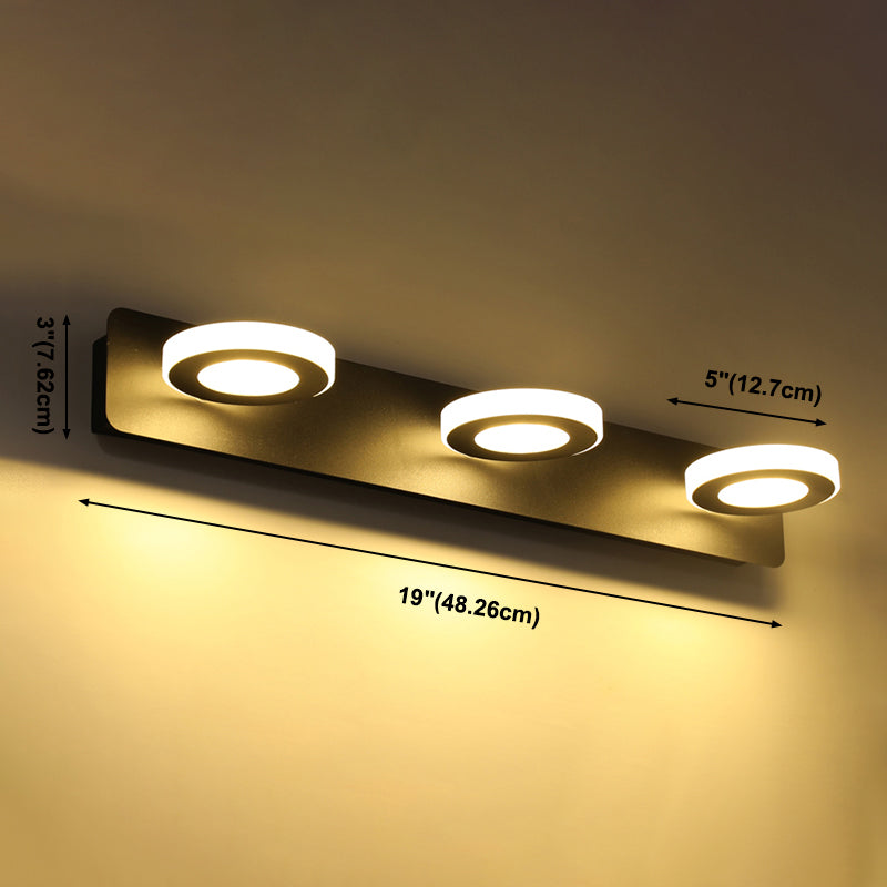 Multi Light Black Vanity Light Modern Style Waterproof Mirror Light for Bathroom