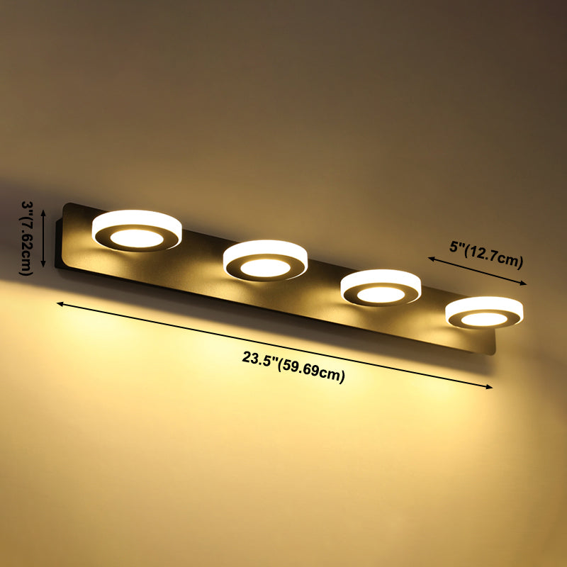 Multi Light Black Vanity Light Modern Style Waterproof Mirror Light for Bathroom