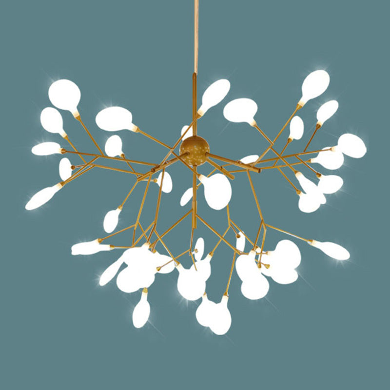 Glowworm Suspended Lighting Fixture Multi-Head Hanging Pendant Lights for Living Room