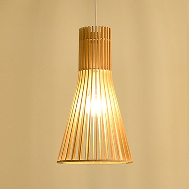 Luce a sospensione in legno in stile moderno 1 Apparecchio di lampada appesa alla luce per soggiorno