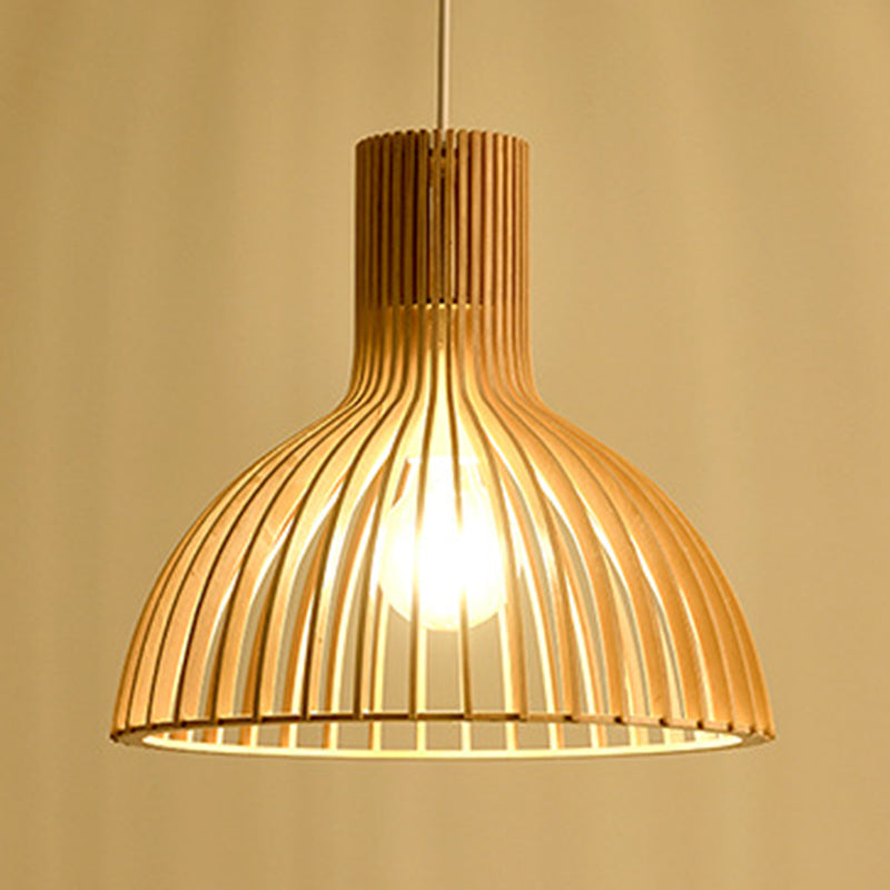 Luce a sospensione in legno in stile moderno 1 Apparecchio di lampada appesa alla luce per soggiorno