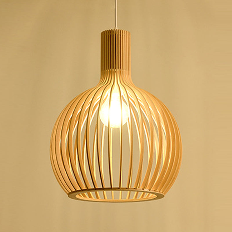 Luce a sospensione in legno in stile moderno 1 Apparecchio di lampada appesa alla luce per soggiorno