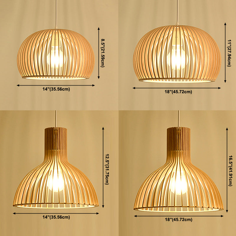 Luce a sospensione in legno in stile moderno 1 Apparecchio di lampada appesa alla luce per soggiorno