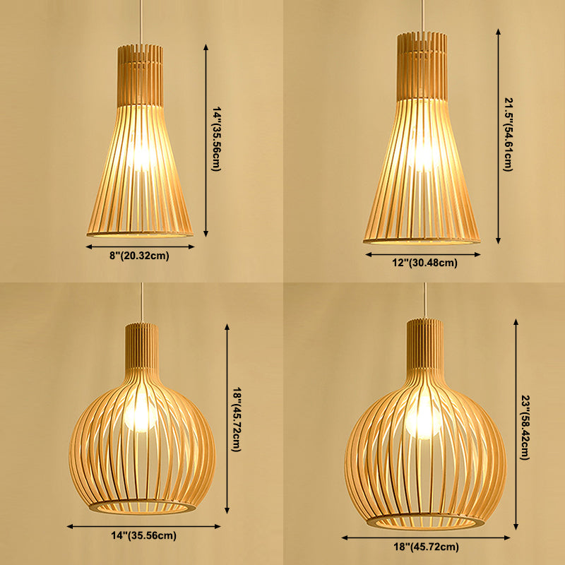 Luce a sospensione in legno in stile moderno 1 Apparecchio di lampada appesa alla luce per soggiorno