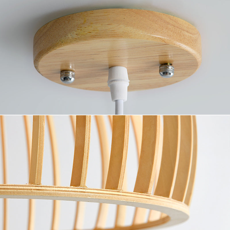 Luce a sospensione in legno in stile moderno 1 Apparecchio di lampada appesa alla luce per soggiorno