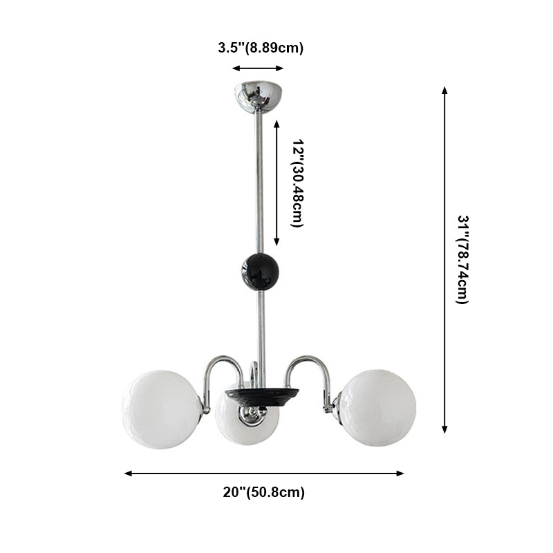Contemporary Minimalism Hanging Pendant Light Glass Globe Chandelier for Living Room