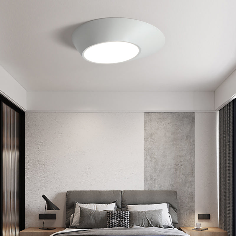 Modern Creative LED Ceiling Light Lacquered Aluminium Geometric Flush Mount with Acrylic Shade