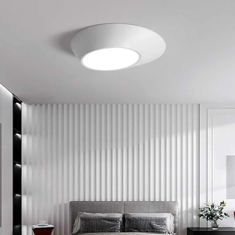 Modern Creative LED Ceiling Light Lacquered Aluminium Geometric Flush Mount with Acrylic Shade