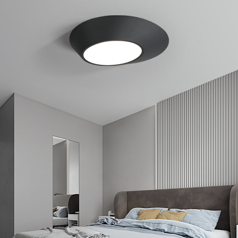 Modern Creative LED Ceiling Light Lacquered Aluminium Geometric Flush Mount with Acrylic Shade