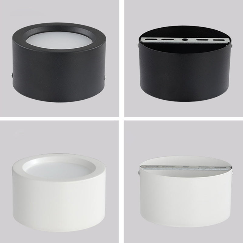 Plafonnier LED de forme cylindrique en fer moderne, 1 lumière, montage encastré pour couloir d'allée