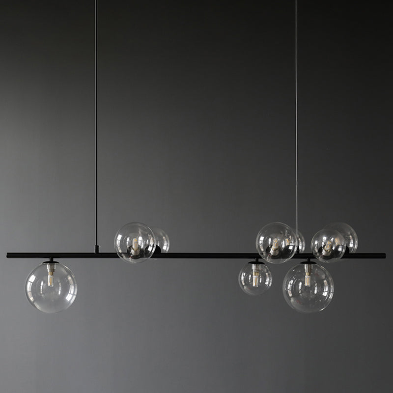 Estilo moderno de forma esférica luces de isla vidrio 9 Ideas de iluminación de la isla de la luz en negro