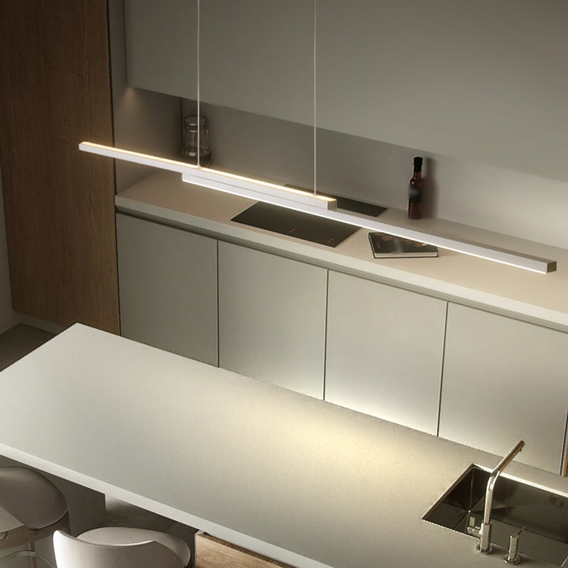 2 Light Linear Island Lighting Contemporary Metal Island Light Fixture