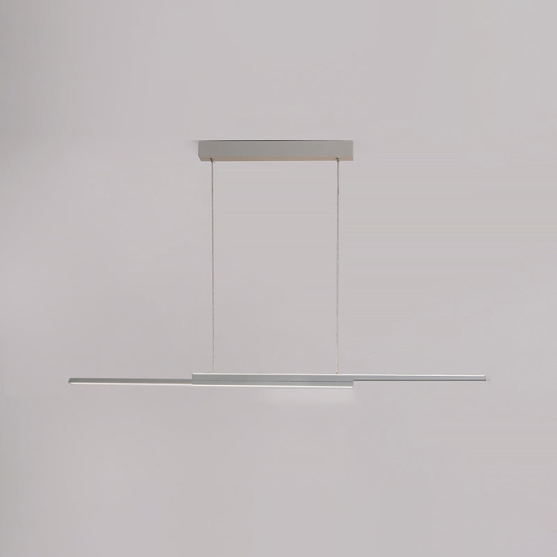 2 Light Linear Island Lighting Contemporary Metal Island Light Fixture